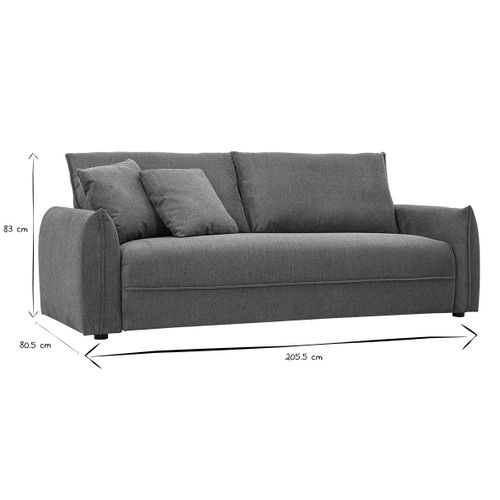 Canapé 3 Places En Tissu Effet Velours Texturé Terre Brûlée Pio