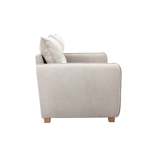 Canapé 3 Places En Tissu Effet Velours Texturé Beige Renzo