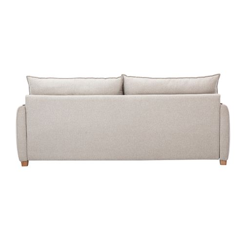 Canapé 3 Places En Tissu Effet Velours Texturé Beige Renzo