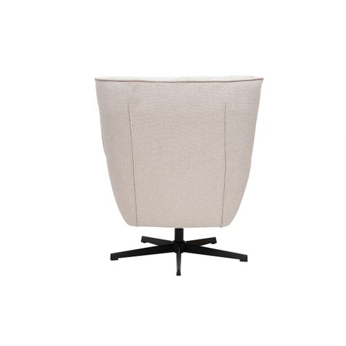 Fauteuil Scandinave Pivotant En Tissu Effet Velours Texturé Beige Et Métal Avery
