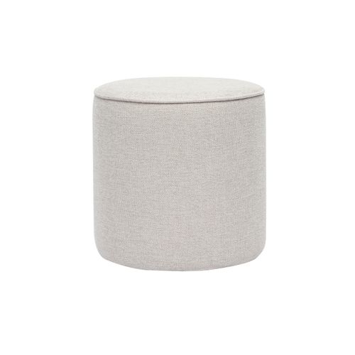 Pouf Rond En Tissu Effet Velours Texturé Beige D40 Cm Paul