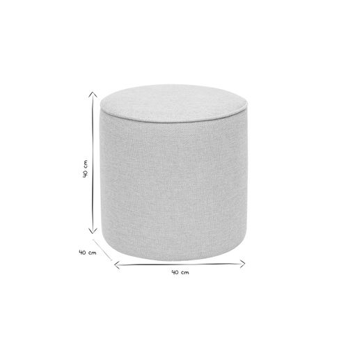 Pouf Rond En Tissu Effet Velours Texturé Beige D40 Cm Paul