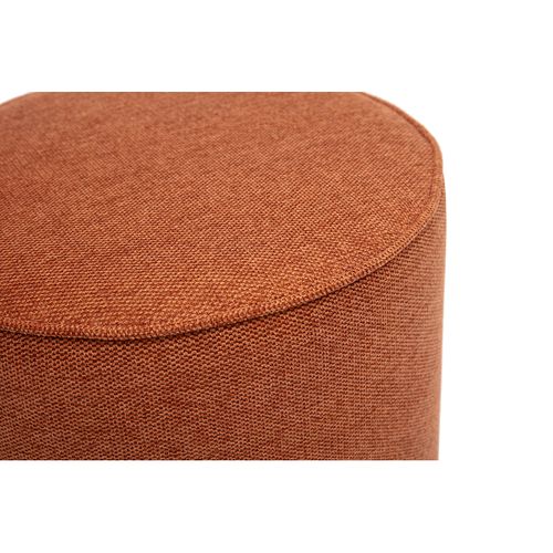 Pouf Rond En Tissu Effet Velours Texturé Terre Brûlée D40 Cm Paul
