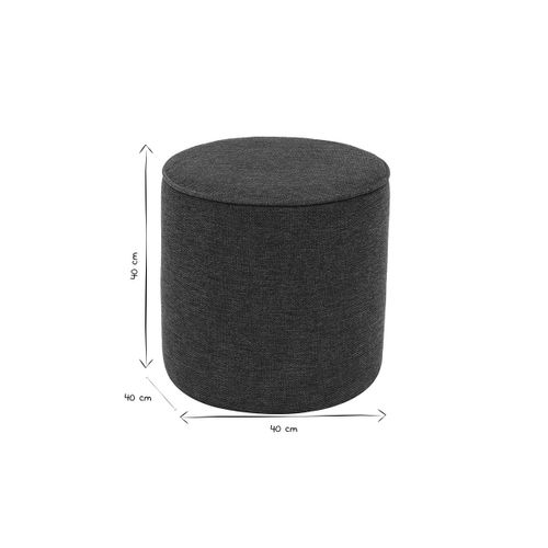 Pouf Rond En Tissu Effet Velours Texturé Bleu Foncé D40 Cm Paul