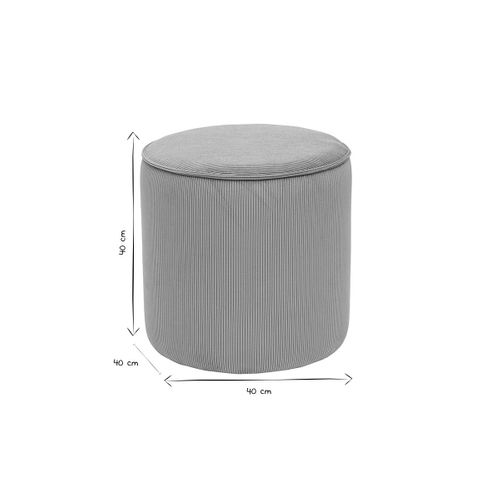 Pouf Rond En Tissu Velours Côtelé Jaune Curry D40 Cm Paul