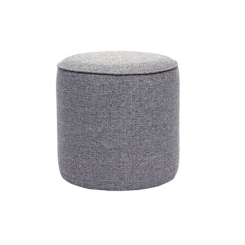 Pouf Rond En Tissu Gris Clair D40 Cm Paul