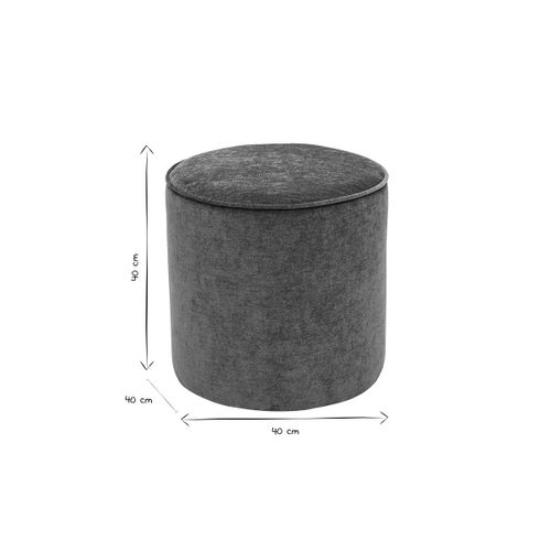 Pouf Rond En Tissu Effet Velours Vert Kaki D40 Cm Paul
