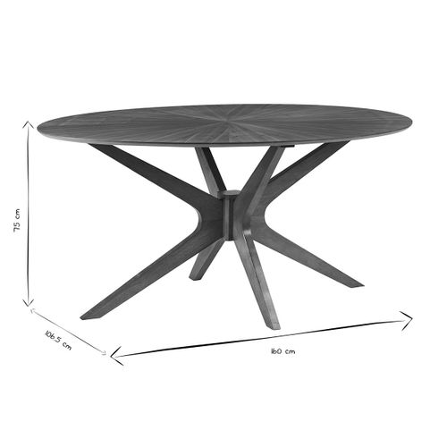 Table à Manger Design Ovale Noyer L160 Cm Dielli
