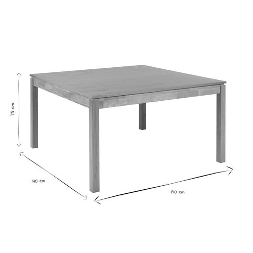 Table à Manger Carrée Bois Clair L140 Cm Sylva