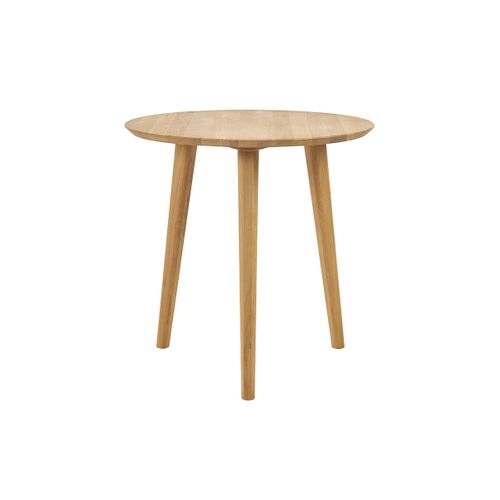 Table à Manger Ronde En Bois Clair Chêne Massif D75 Cm Oksana