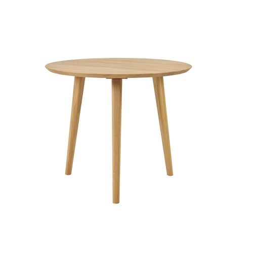 Table à Manger Ronde En Bois Clair Chêne Massif D90 Cm Oksana