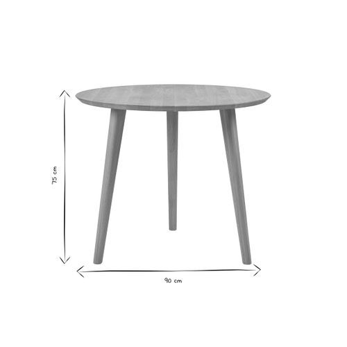 Table à Manger Ronde En Bois Clair Chêne Massif D90 Cm Oksana