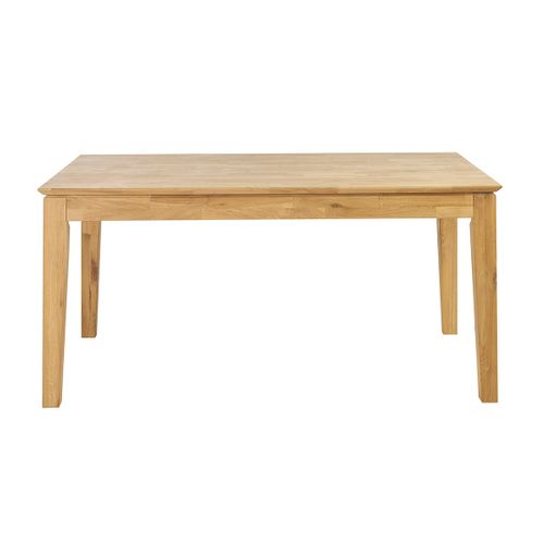 Table à Manger Extensible Rectangulaire En Bois Clair Chêne Massif L160-220 Cm Yulia