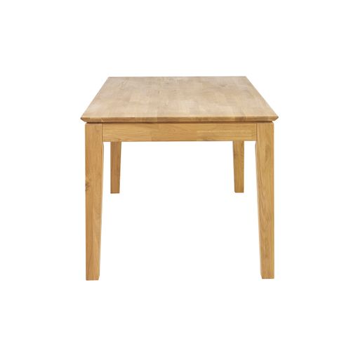 Table à Manger Extensible Rectangulaire En Bois Clair Chêne Massif L160-220 Cm Yulia