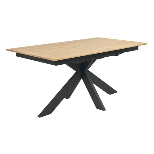 Table à Manger Rectangulaire Extensible Rallonge Intégrée En Bois Clair L160-245 Cm Agata