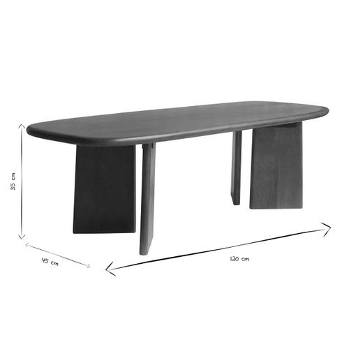 Table Basse Rectangulaire En Bois Manguier Massif Teinté L120 Cm Sota