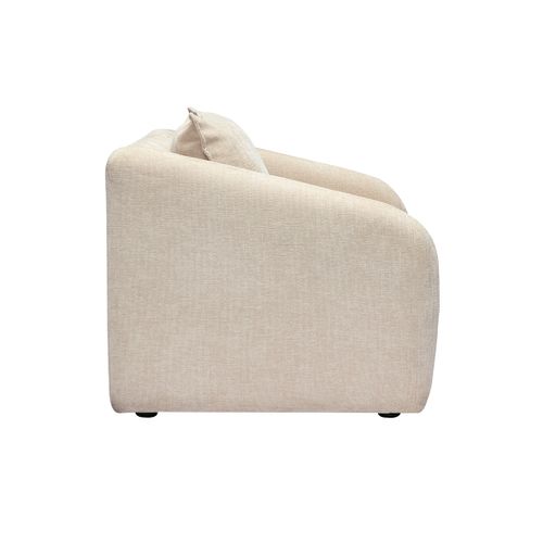 Fauteuil Convertible En Tissu Effet Velours Texturé Beige Mahaut
