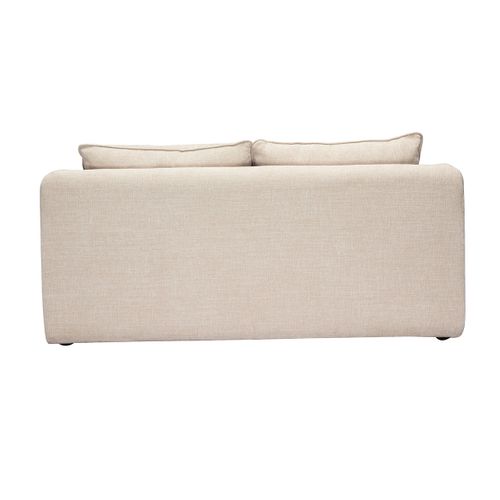 Canapé Convertible 2 Places En Tissu Effet Velours Texturé Beige Mahaut