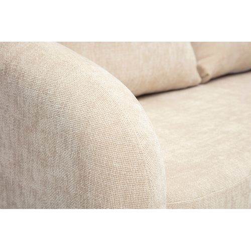 Canapé Convertible 2 Places En Tissu Effet Velours Texturé Beige Mahaut