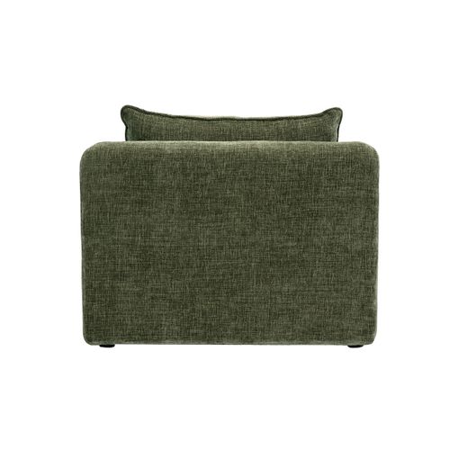 Fauteuil Convertible En Tissu Effet Velours Texturé Vert Kaki Mahaut