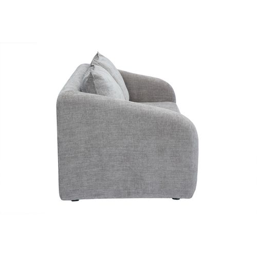Canapé Convertible 2 Places En Tissu Effet Velours Texturé Gris Mahaut