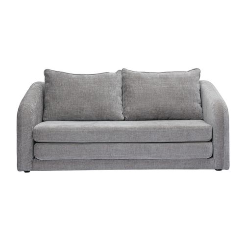 Canapé Convertible 2 Places En Tissu Effet Velours Texturé Gris Mahaut