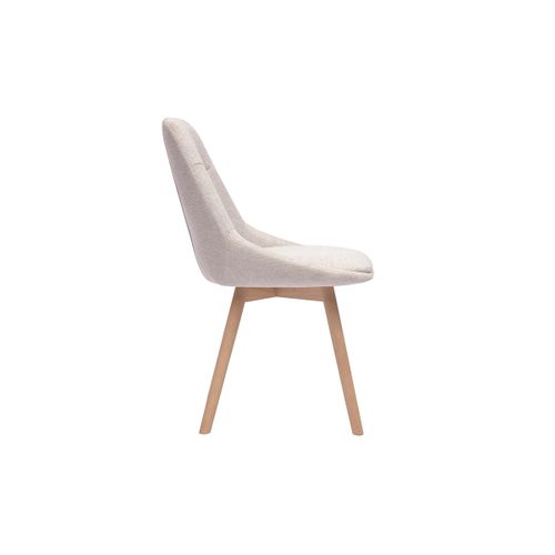 Chaises En Tissu Effet Velours Texturé Beige Et Bois Clair (lot De 2) Aless