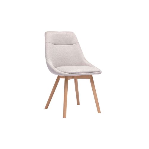Chaises En Tissu Effet Velours Texturé Beige Et Bois Clair (lot De 2) Aless