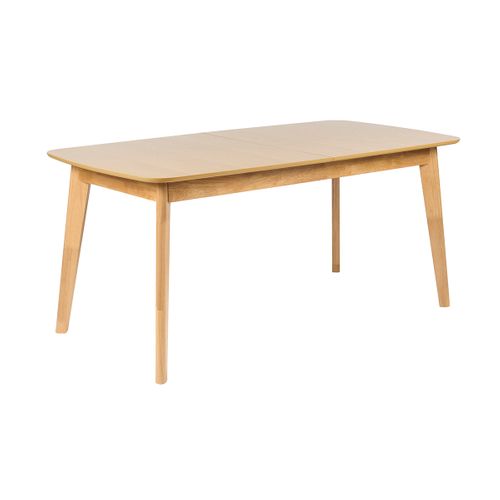 Table à Manger Extensible Scandinave Rallonges Intégrées En Bois Clair Chêne L168-228 Cm Leena