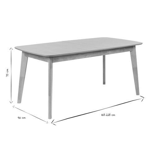 Table à Manger Extensible Scandinave Rallonges Intégrées En Bois Clair Chêne L168-228 Cm Leena