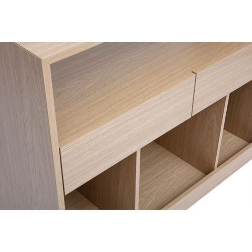 Console Avec Tiroirs Finition Bois Clair Chêne L100 Cm Rubina