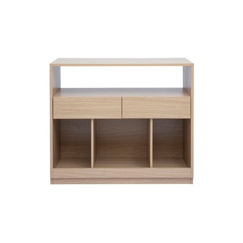 Console Avec Tiroirs Finition Bois Clair Chêne L100 Cm Rubina