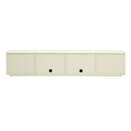Meuble TV Design Beige Laqué Brillant Avec Rangements L199.8 Cm Isaure