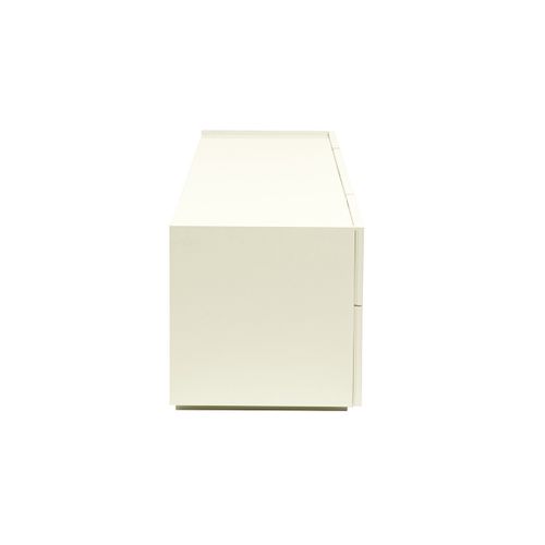 Meuble TV Design Beige Laqué Brillant Avec Rangements L199.8 Cm Isaure