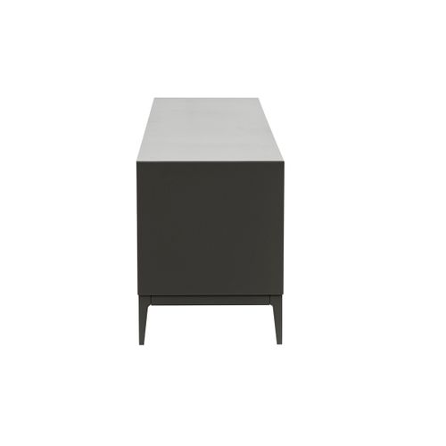Meuble TV Design Gris Laqué Brillant Avec Rangements L180 Cm Gray