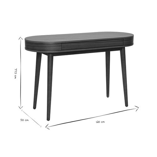 Bureau Avec Tiroir En Bois Foncé L120 Cm Judith