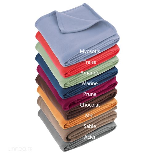 Couverture Polaire 220x240 Cm Isba Sable 100% Polyester 320g/m2 Non-feu