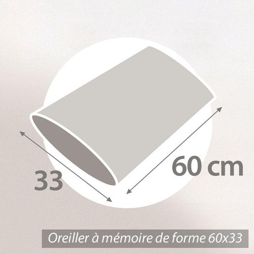 Oreiller Nomade Visco-végétal à Mémoire De Forme 60x33