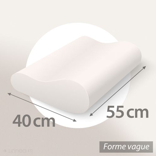 Oreiller Ergonomique 55x40 Cm Pilo Visco-végétal à Mémoire De Forme