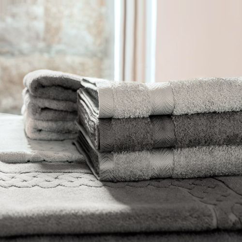 Serviette De Toilette 50x100 Cm Royal Cresent Gris Platine 650g/m2