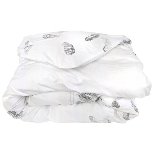 Housse De Couette 240x220 Cm Percale Pur Coton Plumes