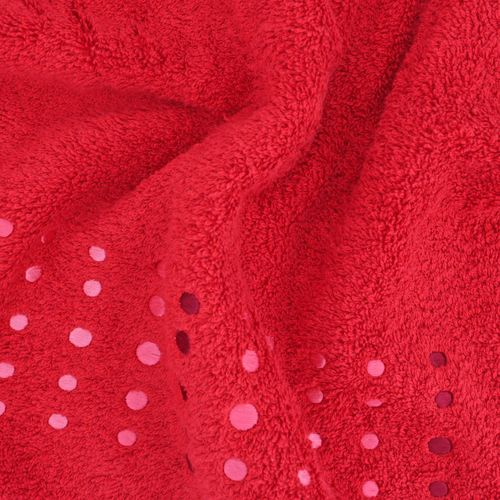 Drap De Bain 100x150 Cm Coton 550g/m2 Pure Points Rouge