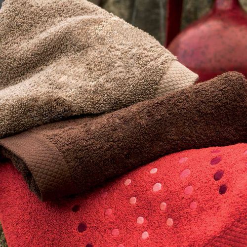 Drap De Bain 100x150 Cm Coton 550g/m2 Pure Points Rouge