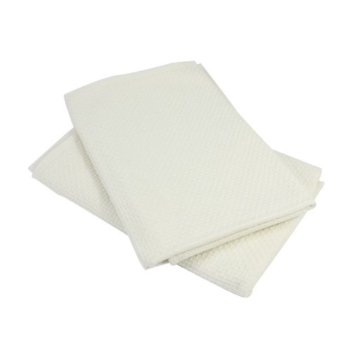 Lot De 2 Torchons De Cuisine 50x50 Cm Nid D'abeille Pure Kitchen Waffle Ivoire