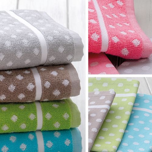 Lot De 2 Torchons De Cuisine Toile 50x70 Cm Dots Bleu