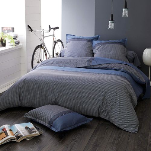 Housse De Couette 260x240 Cm Satin De Coton Enzo Bleu