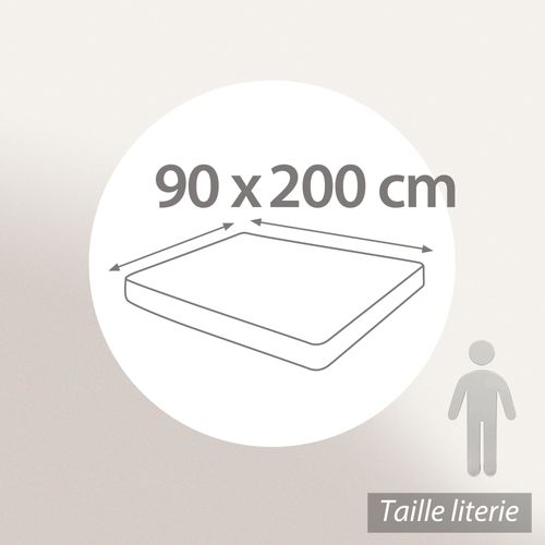Drap Housse Uni 90x200 Cm Bonnet 50 Cm Coton Alto Blanc