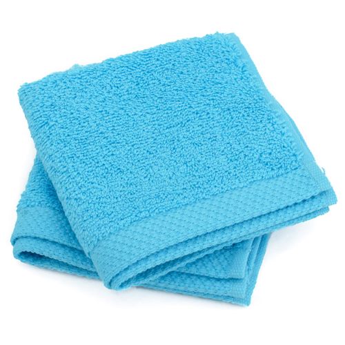 Lot De 2 Serviettes Invité 30x30 Cm Pure Bleu Océan 550g/m2