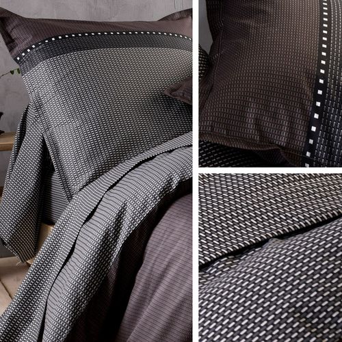 Taie De Traversin 140x43 Cm Satin De Coton Enzo Noir