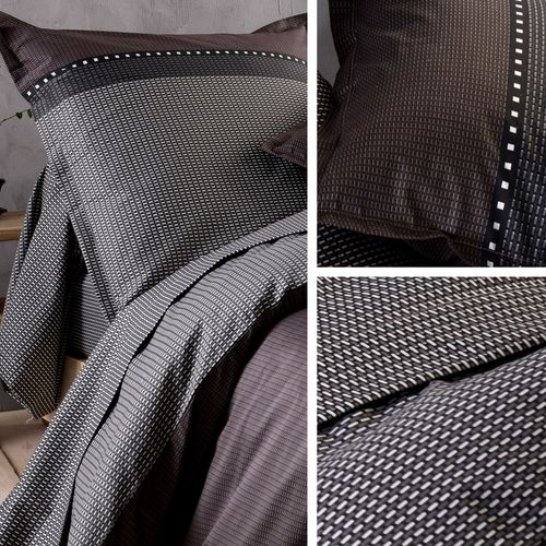 Parure De Lit 260x240 Cm Satin De Coton Enzo Noir